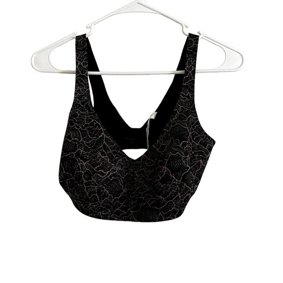 Lululemon black and pink marbled sports bra adjustable workout light support - Picture 1 of 5